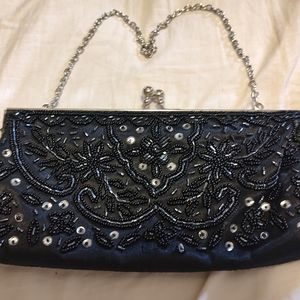 Black Beaded Evening Clutch.